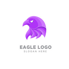 Vector logo illustration eagle gradient colorful style