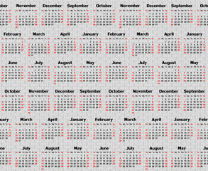The seamless background with 2025 year calendar.
