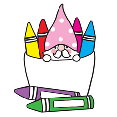 Cartoon cute edcation gnome vector.