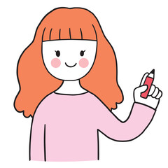 People office worker writing vector.