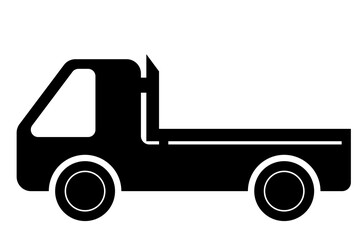 Delivery Truck icon, Monochrome vector illustration EPS 10 file. Isolated on white background.