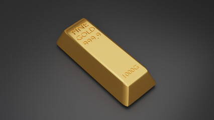 Gold bars isolated on white, 3D rendering