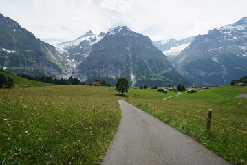 mountain road in the swiss mountains