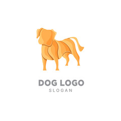 Vector logo illustration dog gradient colorful style