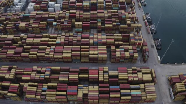 Aerial view of Tekirdag Harbour. 4K Footage in Turkey
