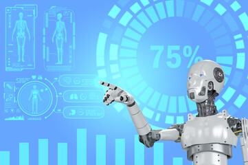 Robot touch screen to show doctor's medical status