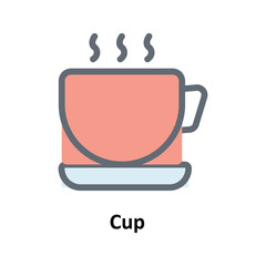 Cup  Vector Fill Outline Icons. Simple stock illustration stock