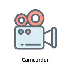 Naklejka premium Camcorder Vector Fill Outline Icons. Simple stock illustration stock