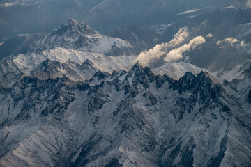 Himalaya Landschaft, aufgenommen aus dem Cockpit