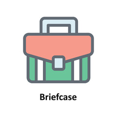 Briefcase Vector Fill Outline Icons. Simple stock illustration stock