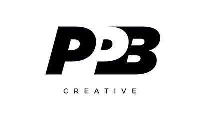 PPB letters negative space logo design. creative typography monogram vector