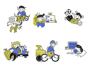人が関わる事故、アクシデントのイラスト