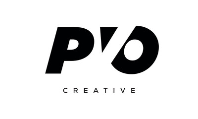 PVO letters negative space logo design. creative typography monogram vector