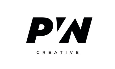 PVN letters negative space logo design. creative typography monogram vector