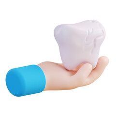 Obraz premium 3d illustration of hand holding cavities