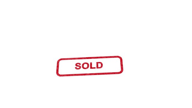 Stamp seal sold text animation