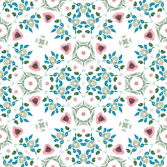 Seamless watercolor floral pattern with green leaves and branches on white background, perfect for wedding invitations, greeting cards, and romantic events.