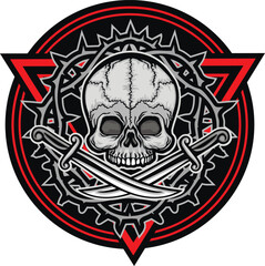 Gothic sign with skull, grunge vintage design t shirts
