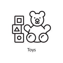 Toys Vector Outline Icon Design illustration. Grocery Symbol on White background EPS 10 File