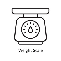 Weight Scale  Vector Outline Icon Design illustration. Grocery Symbol on White background EPS 10 File