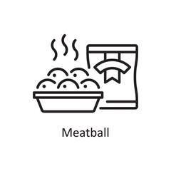Meatball Vector Outline Icon Design illustration. Grocery Symbol on White background EPS 10 File