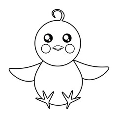 Coloring chip is sitting with spread wings