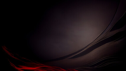 Black And Red Abstract Wavy Background.