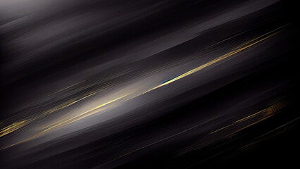 Abstract Diagonal Black Background With Golden Lines.