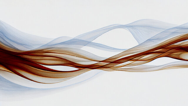 Blue And Bronze Abstract Smooth Wavy Motion Background.