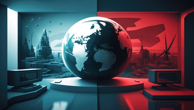 Chilling Cold War Concept Background - Perfect for History-themed Designs. Generative ai illustrattion. 