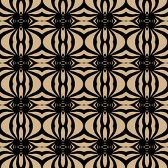 Fototapeta premium seamless pattern with flowers A brown and black pattern with circles and stars.