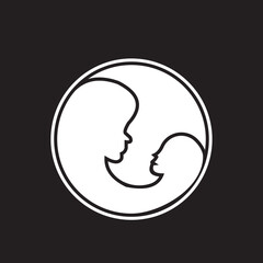 mother and child logo design vector image , logo abstract love child 