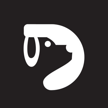 letter d dog logo design icon  vector image