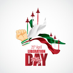 Vector illustration for happy Liberation day Italy