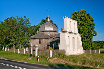 Fototapeta na wymiar Greek Catholic Orthodox Church of the Nativity of the Holy Mother of God. Kowalówka, Subcarpathian Voivodeship, Poland.