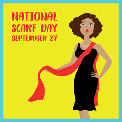 National Scarf Day. Design suitable for greeting card poster and banner
