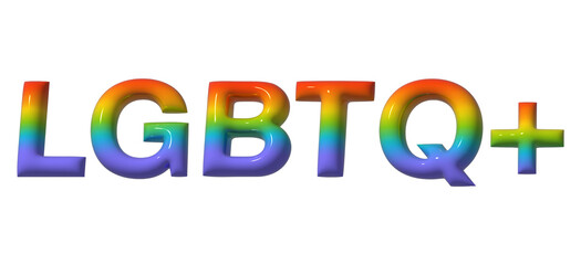 LGBT Pride 3d. Pride Text with LGBTQ Rainbow Flag Colours. Creative Retro Text Lettering for Pride Month