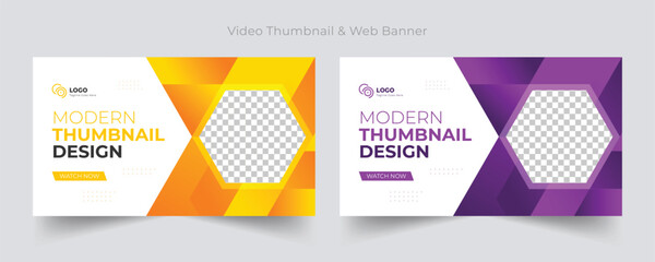 Corporate business YouTube video thumbnail and web banner template design