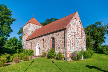 Fototapeta na wymiar Church of St. Krzysztof in Steklno, West Pomeranian Voivodeship, Poland 