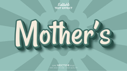 Editable text effect Happy Mother's Day template style premium vector