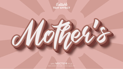 Editable text effect Happy Mother's Day template style premium vector