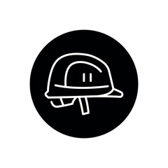 Protection helmet black line icon. Head safety.