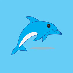 vector cute dolphin cartoon illustration