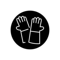Protective gloves black line icon. Work uniform.