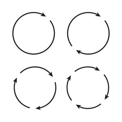 icon Set of black circle vector arrows. Vector icon.