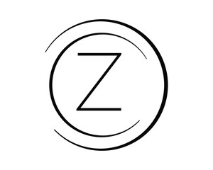 Z letter vector with circle creative design template elements.