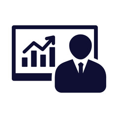 Business growth leader icon