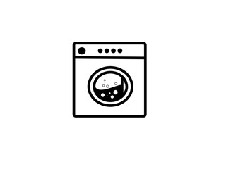 Washing machine icon with white