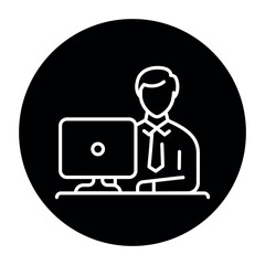 Working man line icon. Routine.