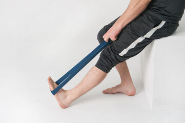legs of a person. A man is doing physical exercises 